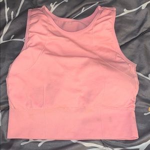Pink mesh sports bra top